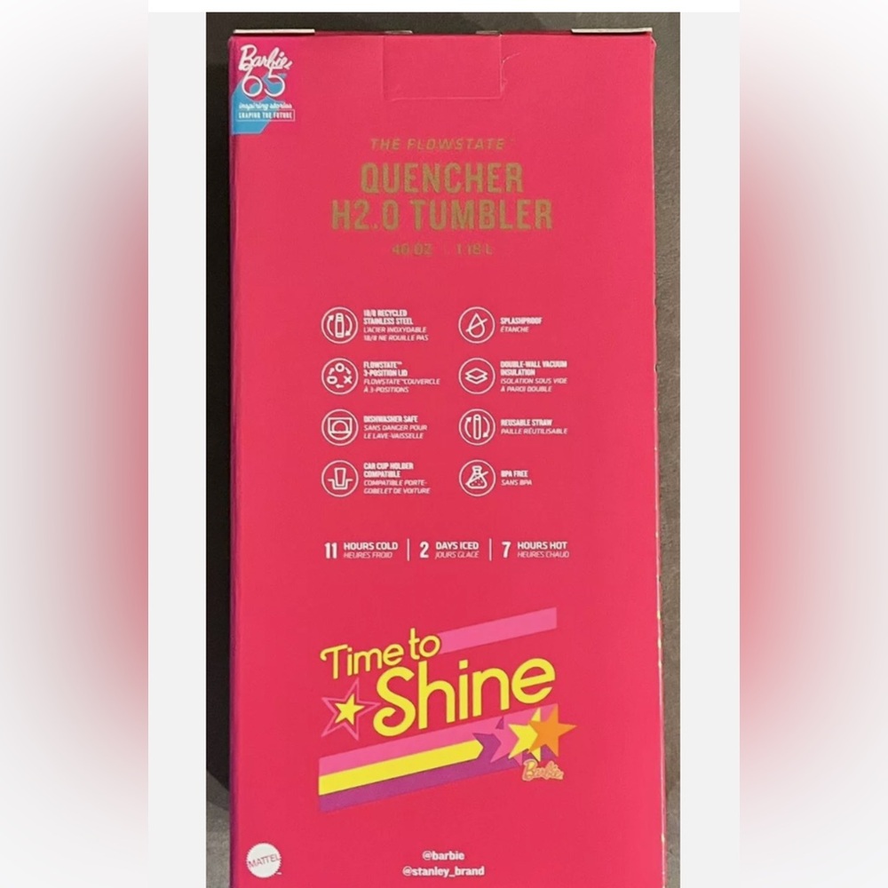 Barbie x Stanley 70s SUPERSTAR Tumbler 40 oz Quencher Limited Edition In… - Picture 3 of 6